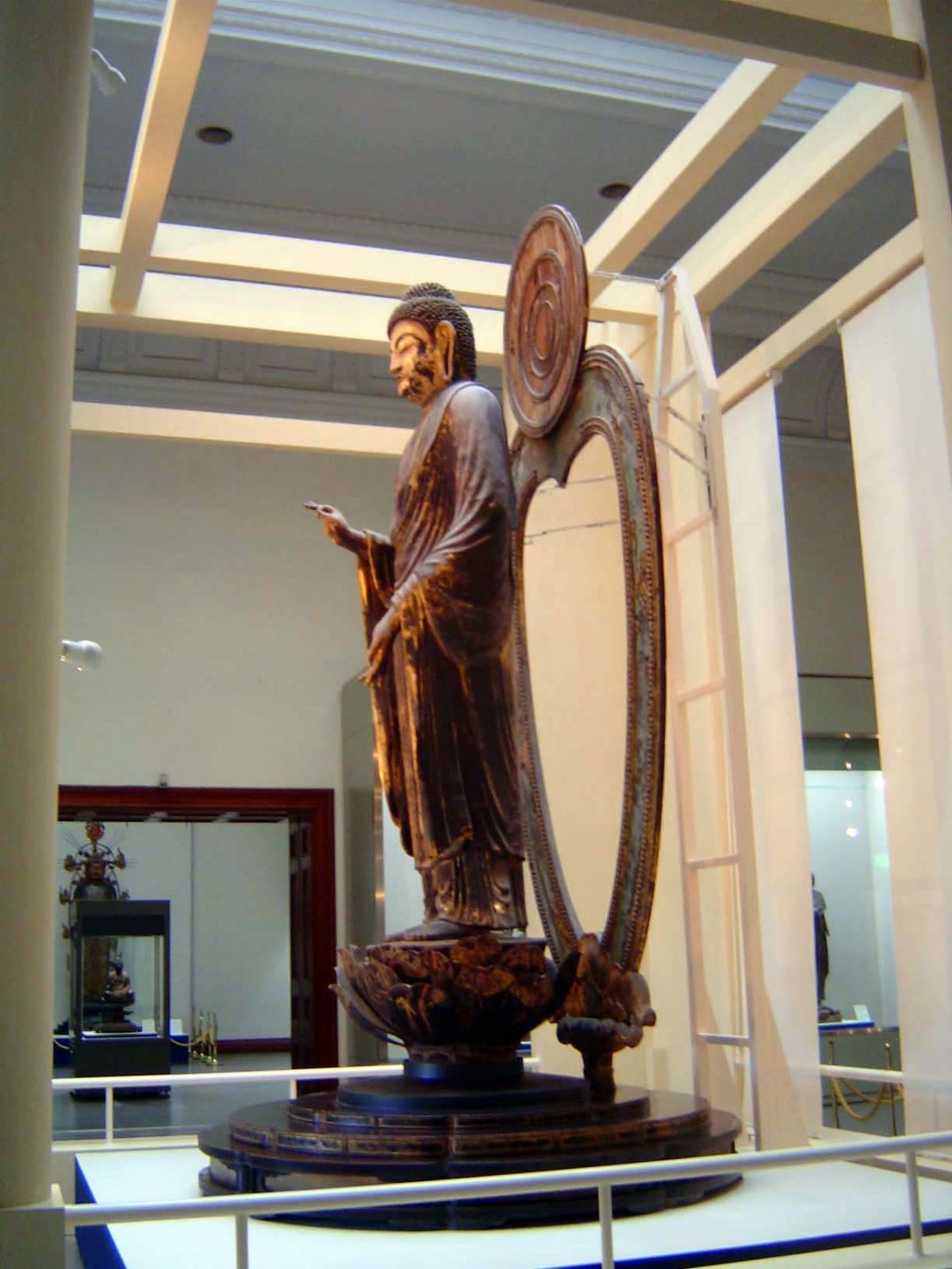A standing Yakushi Nyorai Sanskrit = Bhaisajyagura, or Healing Buddha.