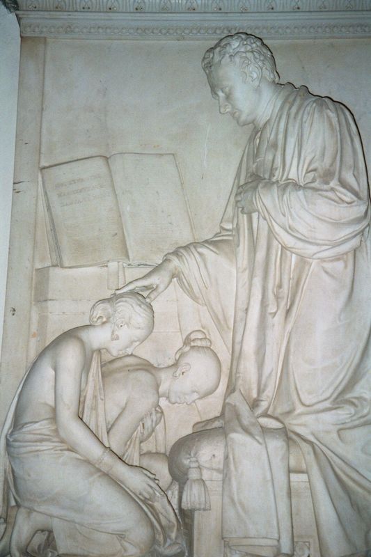 Heber is shown in a pose that invites mockery. Whether the mockery is justified is not so easy to decide. The sculptor was Francis Chantrey,