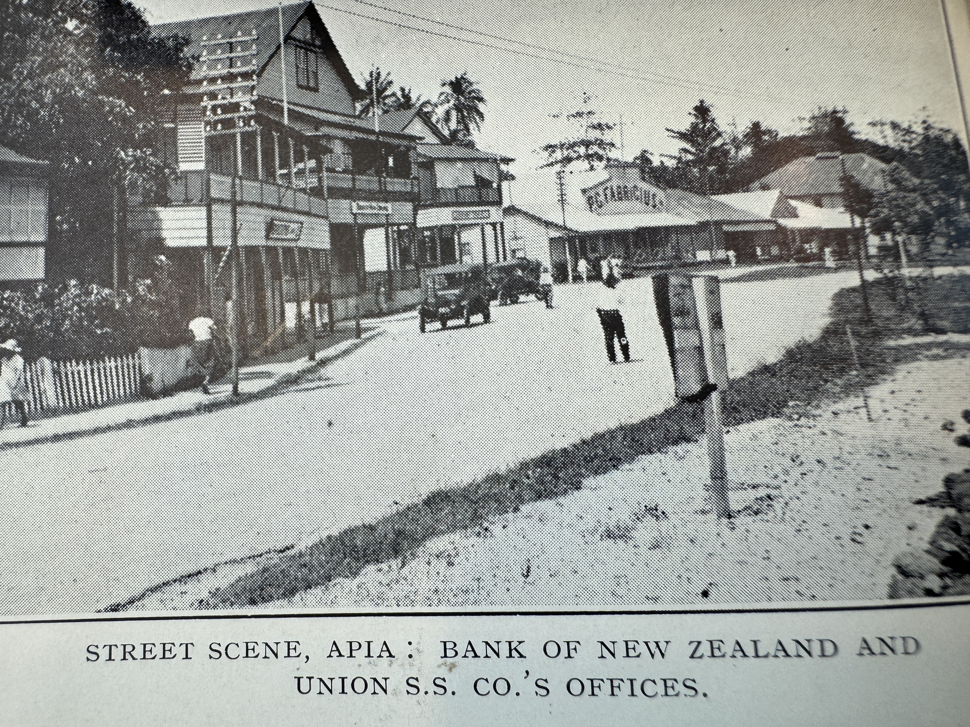 Here it is in the early 1920s.  We saw that name Fabricius in the cemetery.

Handbook of Western Samoa, 1925, p. 32.