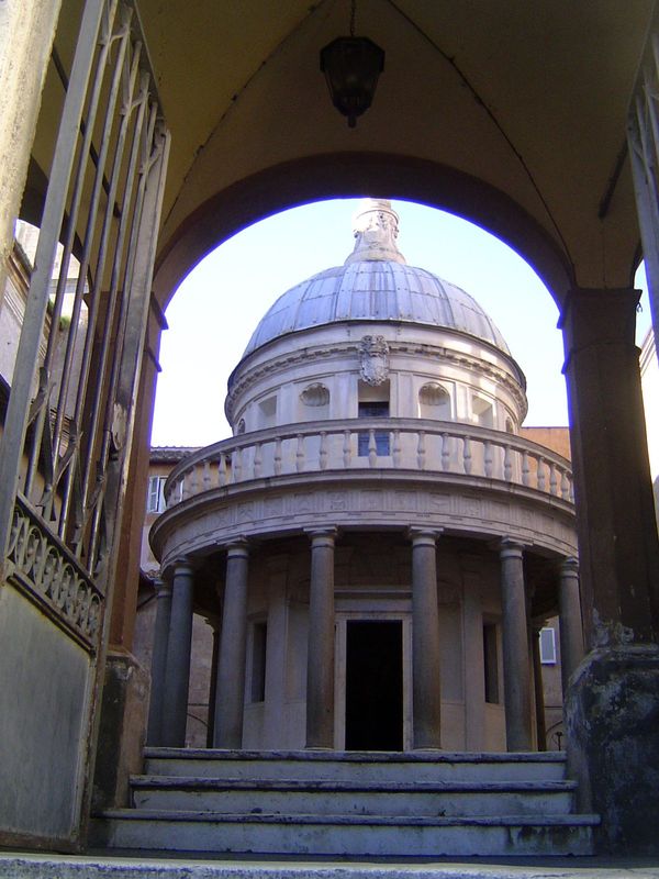 Bingo! Bramante's famous Tempietto, or little temple. Keith Miller, who came here because he was looking for the architectural roots of St. 