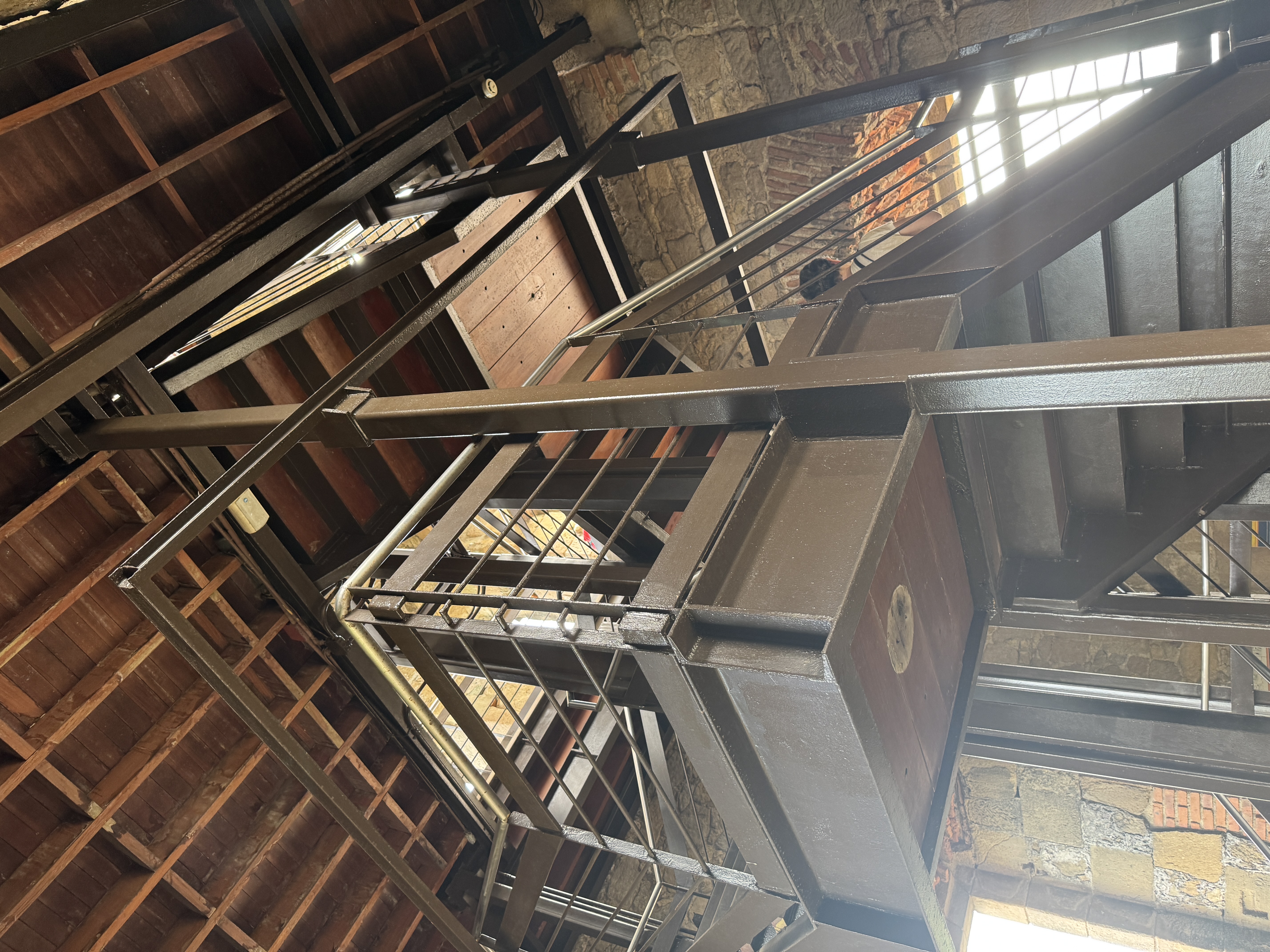I do know that an interior stairway was added in 2006.  It stabilized the tower and simultaneously provided a viewing platform for visitors.