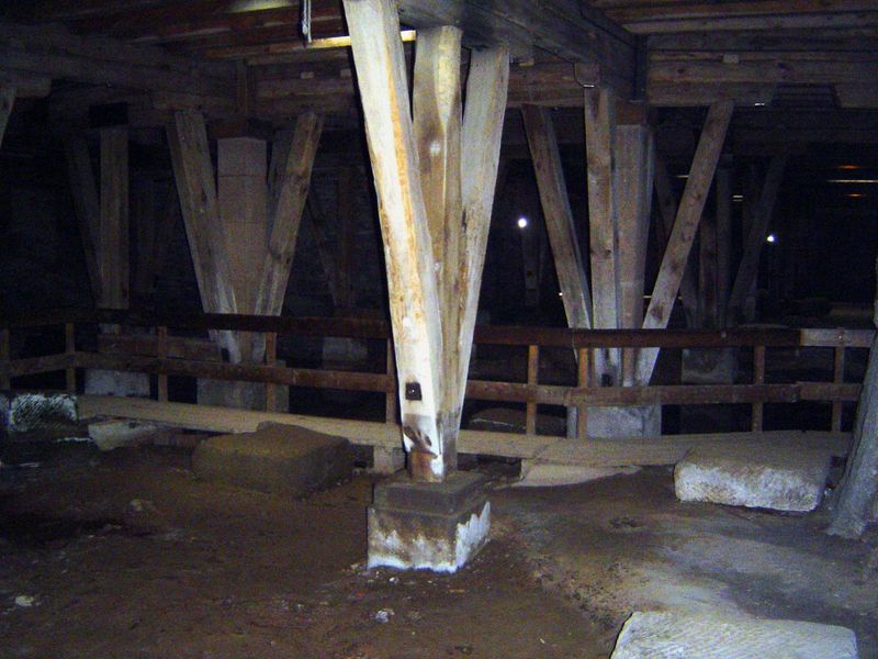 Below the arena is a dank basement, reminiscent of the tunnels under Rome's Colosseum.