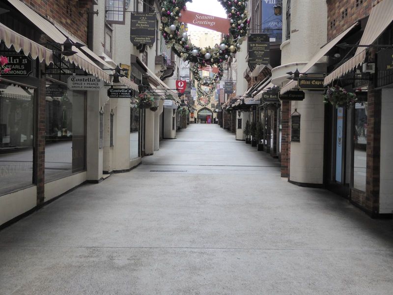 Tudor Court runs right through the block and echoes several London arcades. You'd think someone would install a bench, but no, the owners do