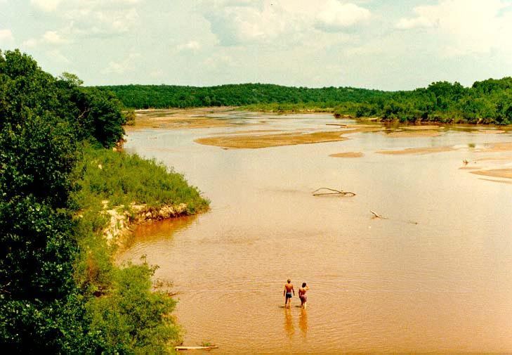 This is the Canadian River in Pottawatomie County. The river starts in New Mexico and crosses the High Plains before descending to the red r