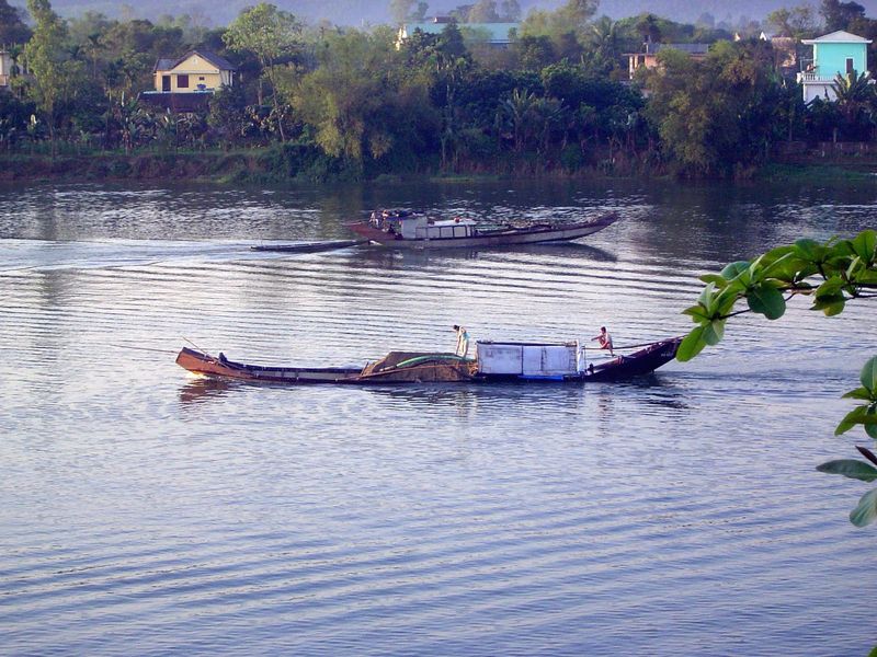 The river is busy without being crowded.
