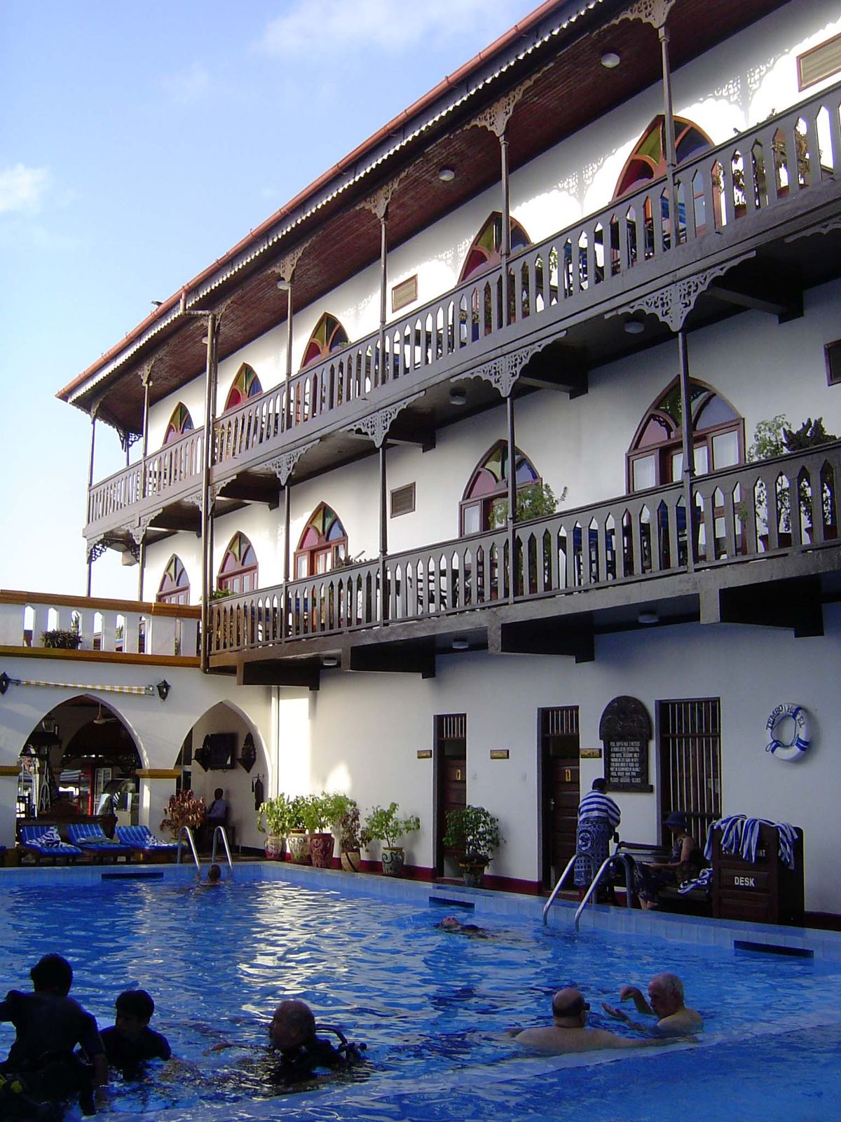The hotel has expanded with the new wing shown here and the obligatory pool.