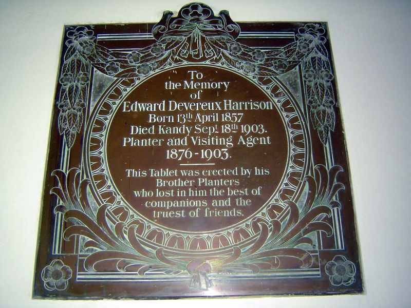 Inside, a plaque to a visiting agent. The phrase "truest of friends" may well be accurate, but visiting agents were inspectors sent by absen