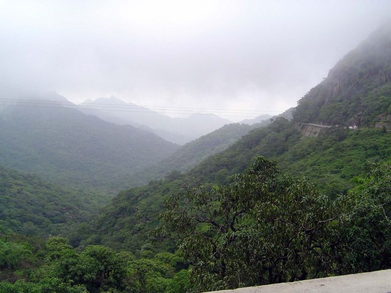 Climbing up the mountain road.