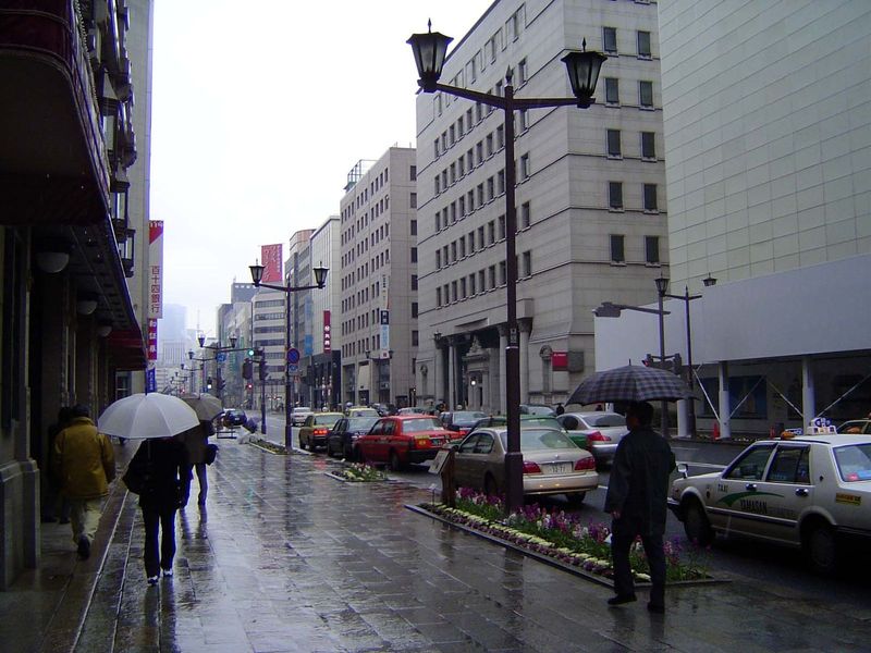 The height limits that were rigidly enforced between 1923 and 1968 create a depressing landscape, which the cold rain doesn't help.
