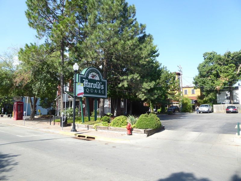 Behind the store, a group of shops and a parking lot keep the Harold name in play. The family still owns a lot of neighborhood property. In 
