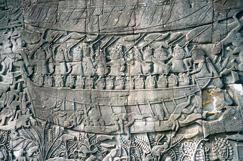 The battle took place on Tonle Sap, the Great Lake that lies a few miles south of Angkor and which in the wet season is navigable into the M