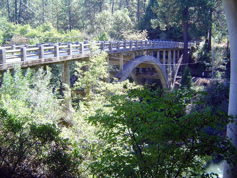 A couple of miles to the north, a 1924 concrete-arch bridge over the Bear River was, according to a plaque, "saved from the wrecker's ball i