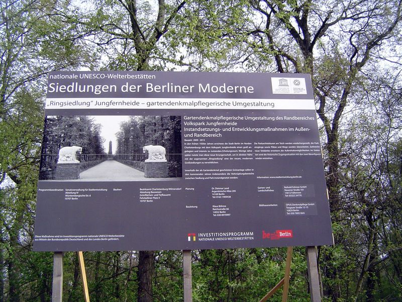 More UNESCO-mindedness. The Wasserturm or water tower in the background is one of many in Berlin that were built to pressurize the mains. It