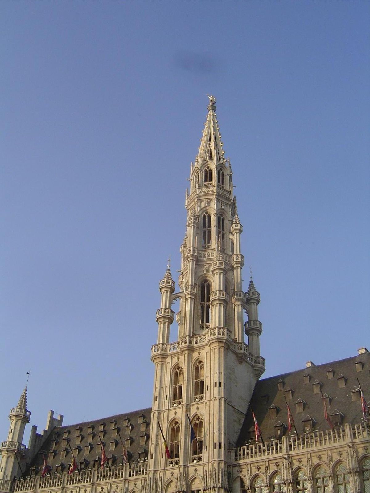 For a sense of scale: the vane, in the shape of the Archangel Michael, is 16 feet high.