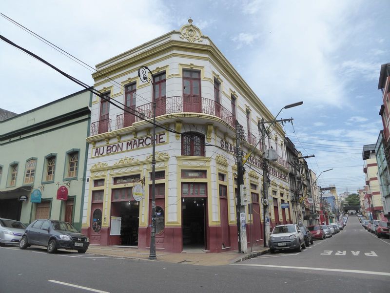 Here's the town's luxury-good importer. It opened in 1906 and specialized in French products. An advertisement of the time prominently displ