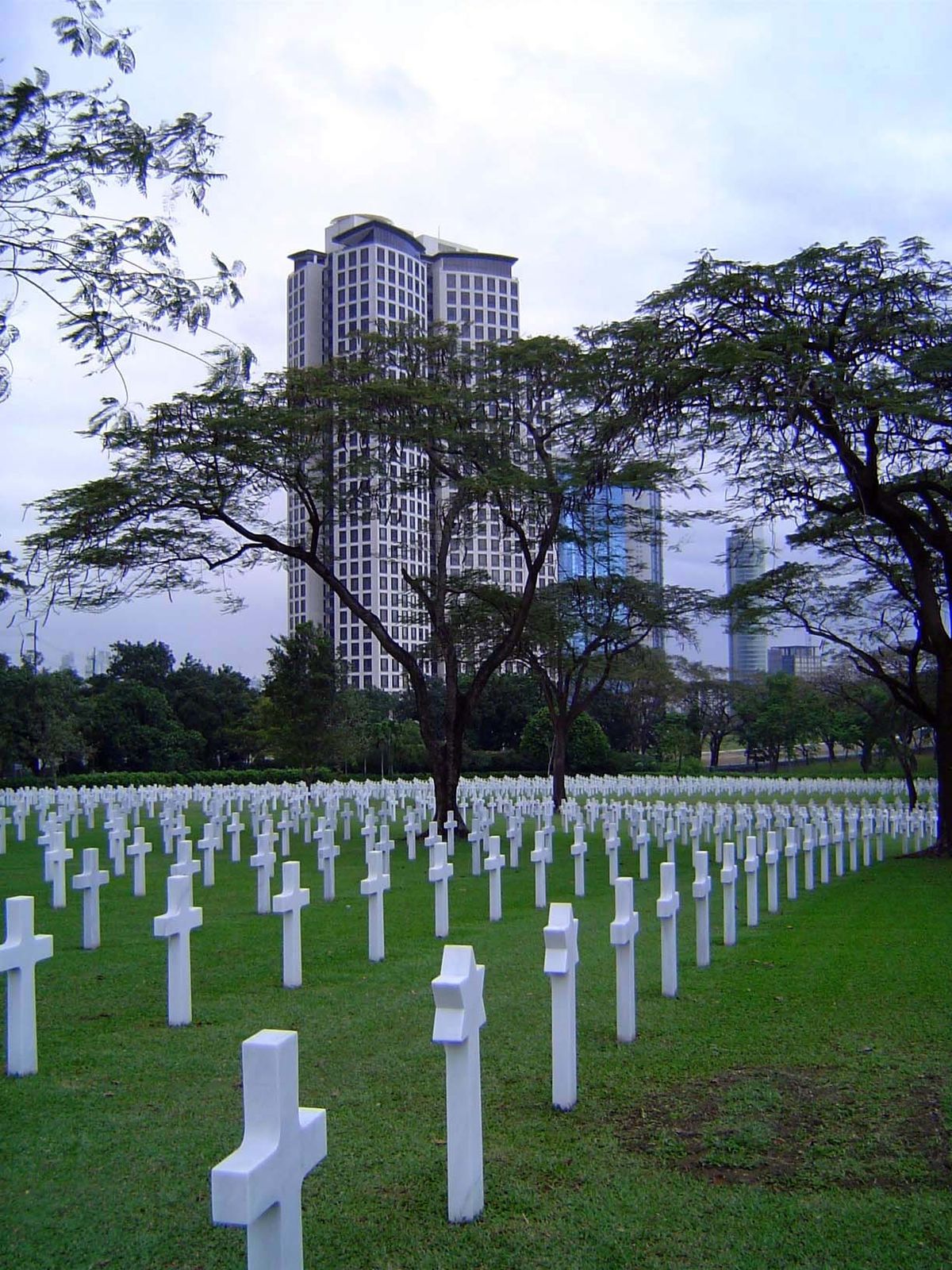 The American cemetery is more spacious, even though it contains 17,000 headstones. That's nearly twice the number at the Normandy American c