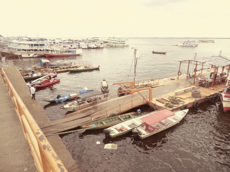 It's a 15-minute walk from the theater past the library down to the river. There's a modern port a few miles downstream—container ships and 