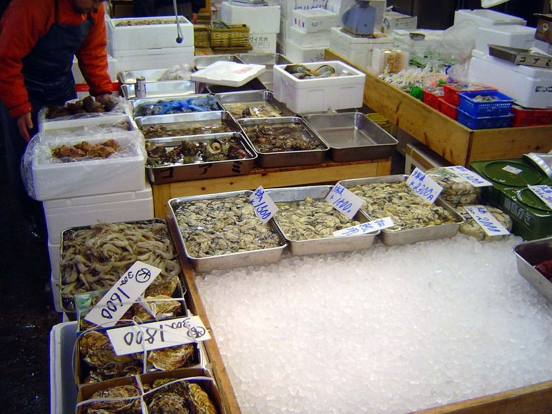 Oysters and shrimp.