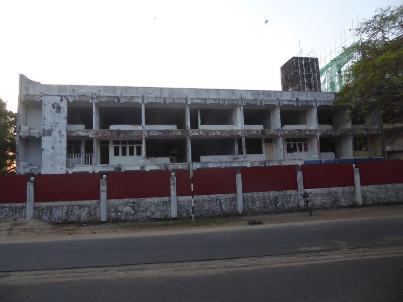 And here, even closer to the Jetwing hotel, is the wreckage of the Subhas Tourist Hotel. It faces its onetime rival, the Hotel Ashok, which 