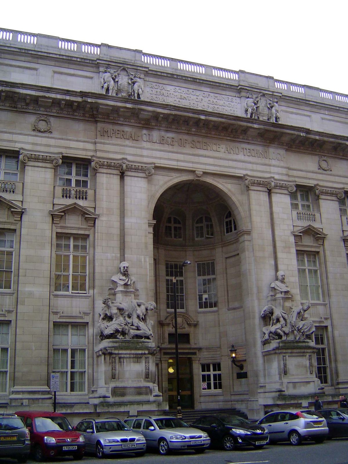 The prince in this case faces what was the Royal School of Mines. The busts are of the school's benefactors, Alfred Beit and Julius Wernher,