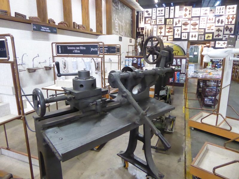 The shop still sells plumbing fixtures but sets aside some floor space as a museum of plumbing technology.