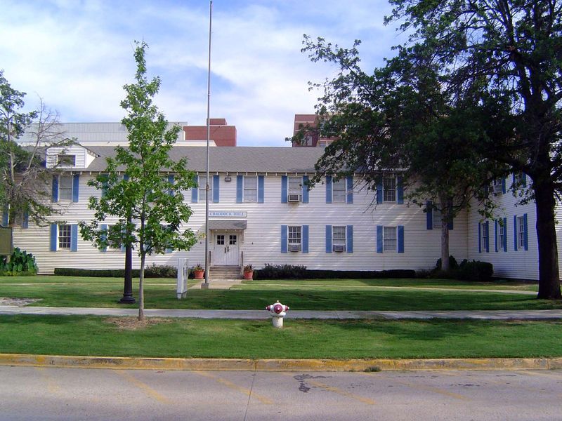 The campus was seriously overcrowded after the conclusion of World War II, when Norman had been a major training base for the Navy. That's h