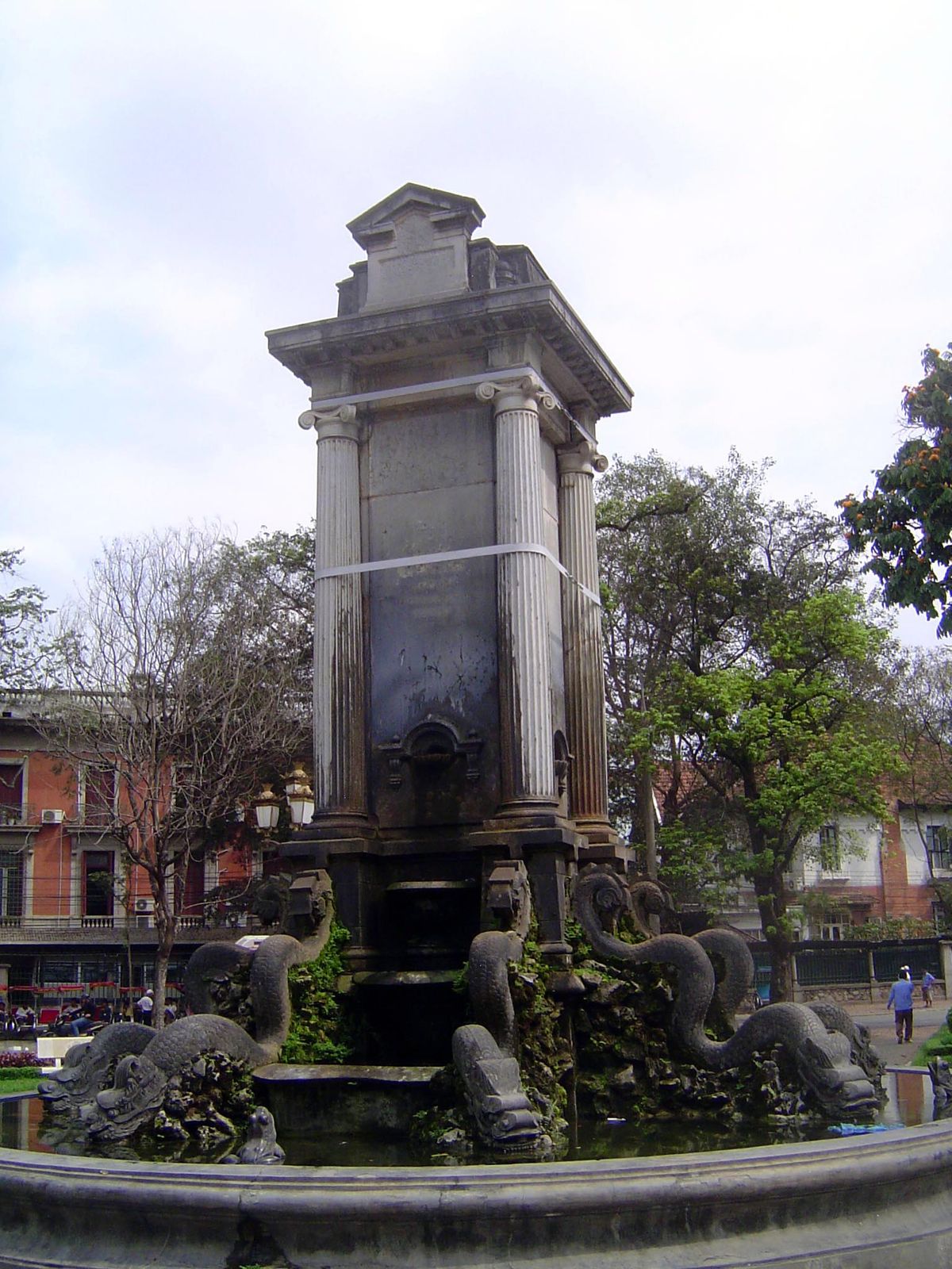 In the park in front of the hotel, the Chavassieux Fountain of 1901. The name comes from Léon Jean Laurent Chavassieux, who acted as Governo
