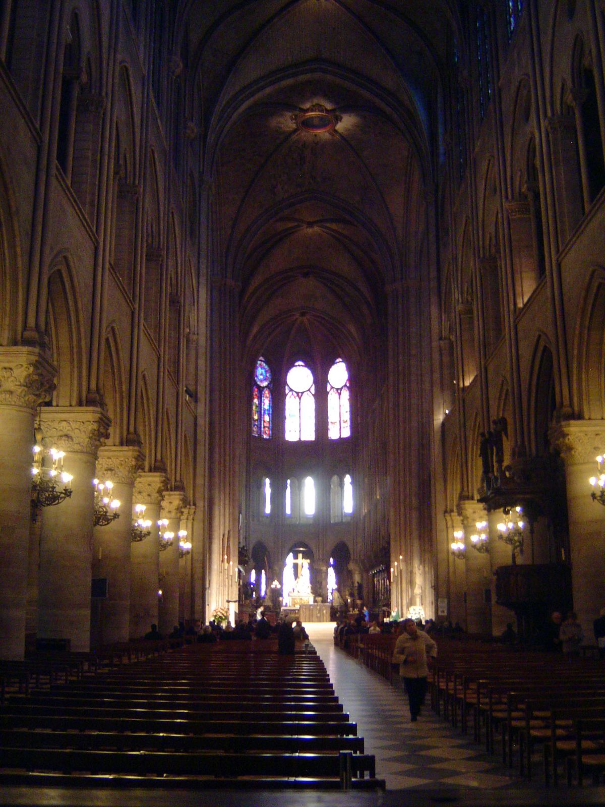 The nave is 33 meters high but only 12.5 across.