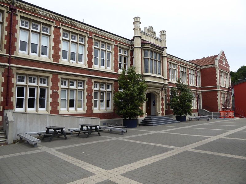 The Boys' School opened originally on a different site, and that site in turn became this, Otago's Girls' High School, the first girls' high