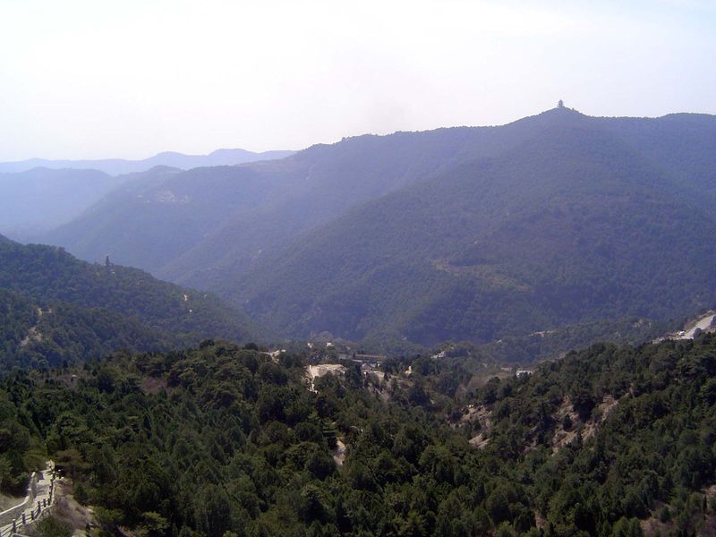 The view across the valley, with a companion tower on the far side.