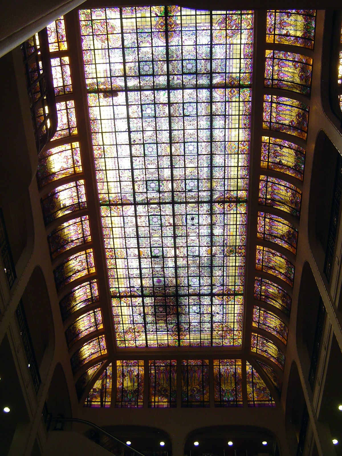 The interior of the store has a glassed-roofed atrium.