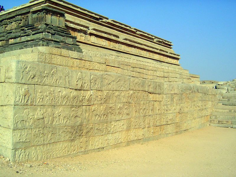 The work was apparently executed in four phases. Phase I is the base with six granite courses, the bottom one buried. Phase two is comprised