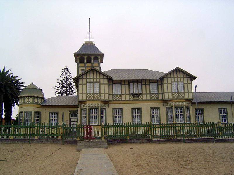The Woermann House, in Fachwerk style, was built in 1894 and extended in 1903 by the Damara and Namaqua Trading Company, later called Woerma