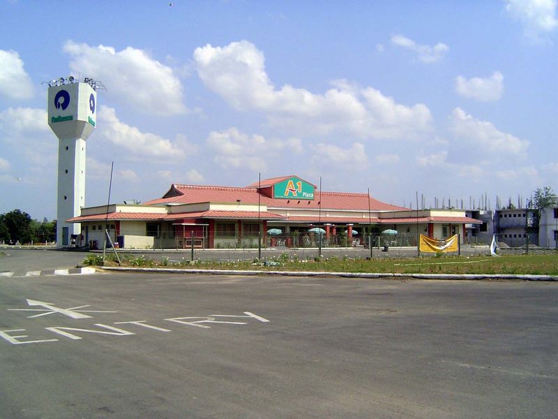 Roadside restaurant and gas station: a long way from the traditional dhaba.