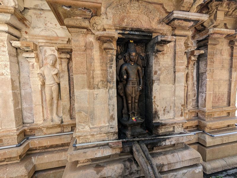 Here's the stand-out: an image of Brahma on the north side of the vimana.