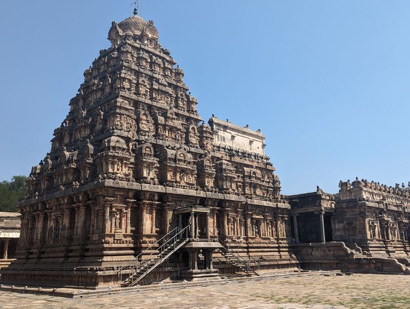The temple once held a statue of Rajaraja II, but it's been moved to the Thanjuvur Art Gallery.  Pity.  Don't suppose there's a campaign to 