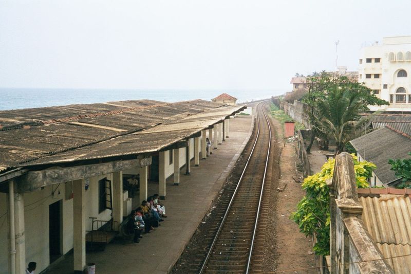 Despite the decrepitude, the railway system is very active. Here, a few miles south of Colombo, another branch of the railway—this one broad