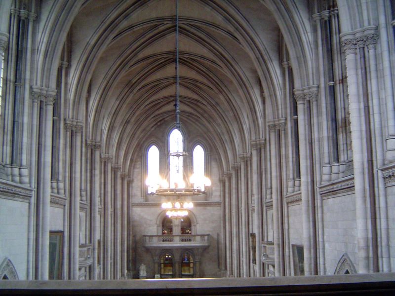 One author has described this hall as "the perfect embodiment in stone of the majesty of the law." Nairn will have none of it and is close t