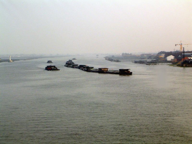 The Huangpu is a short 60 miles dredged tributary of the Yangtze. It originates in Lake Djanshan, which is linked to a network of other lake