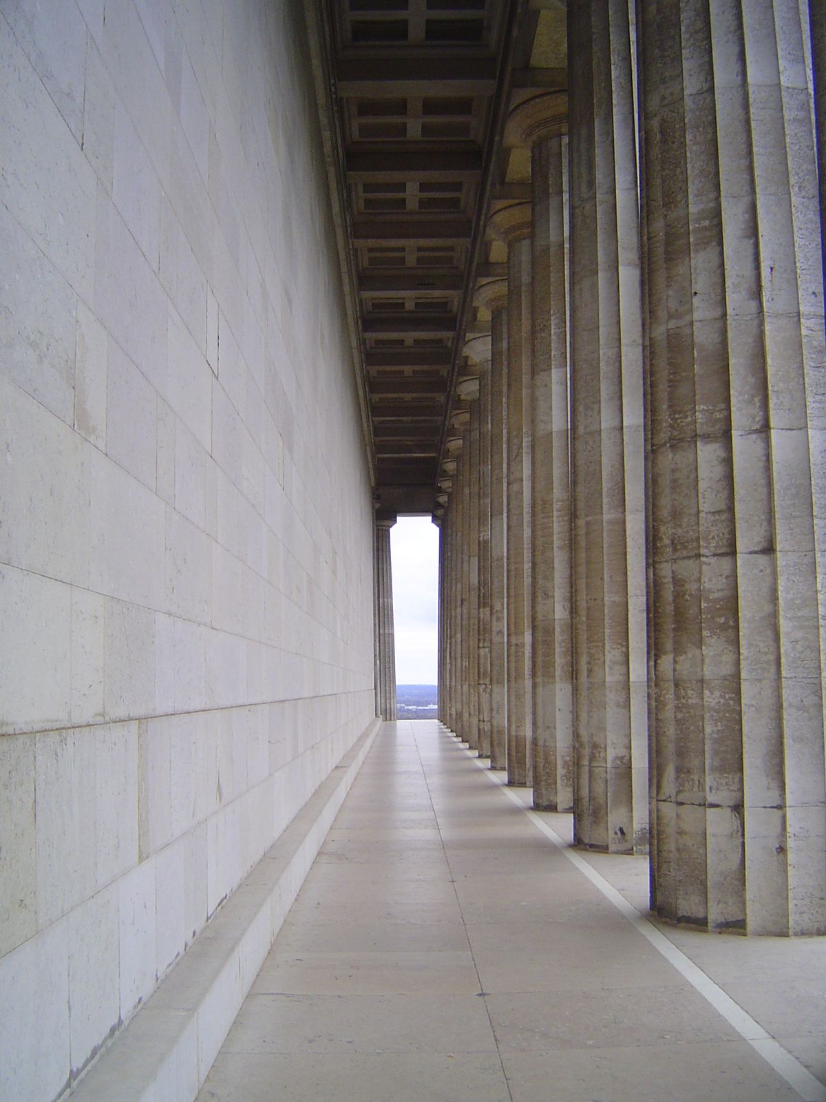 The entrance is on the other end, the side overlooking the valley.