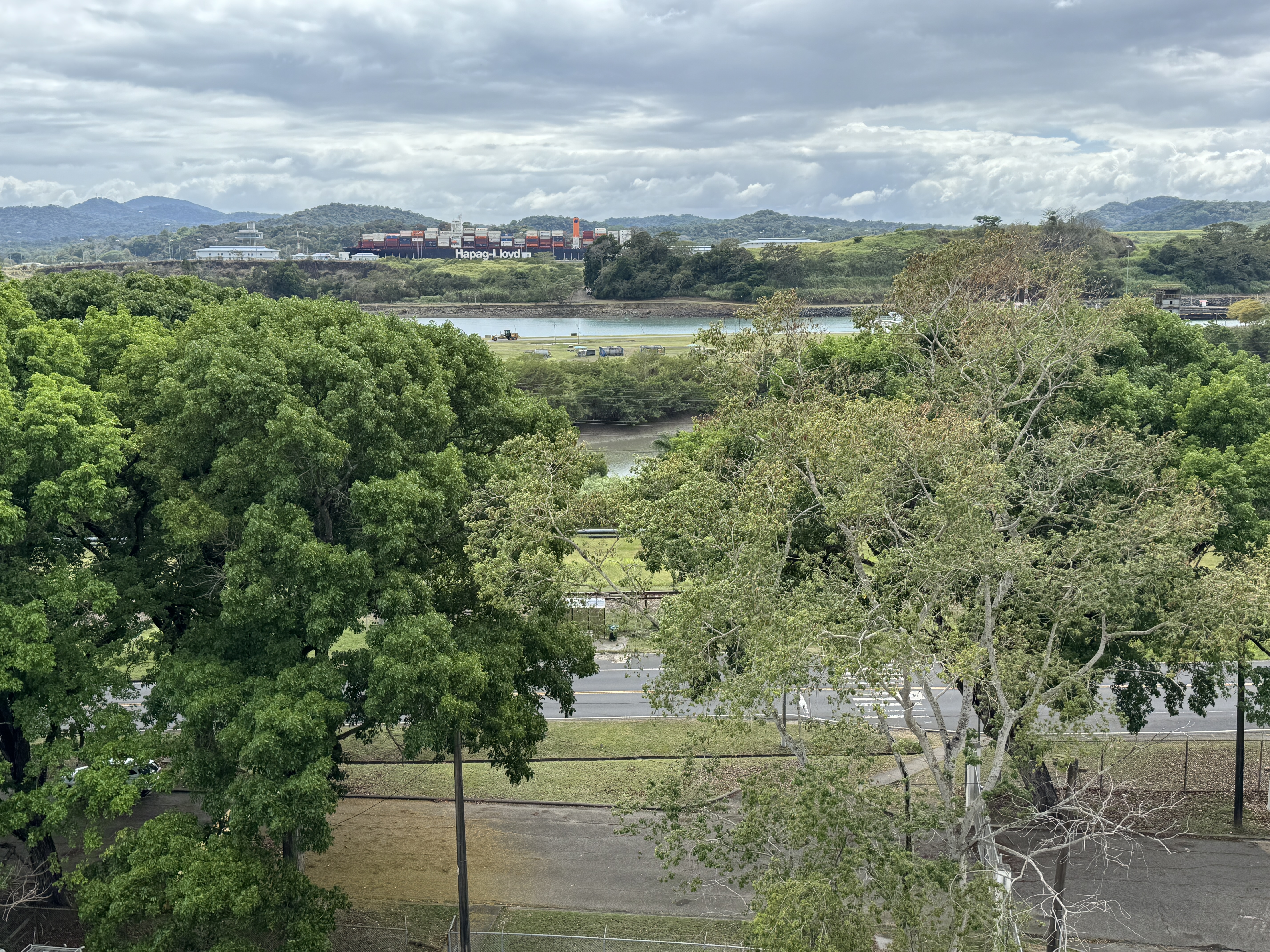 She's moved on, but farther back you can see a container ship approaching the Cocoli Locks, which opened in 2016 as part of a long-planned e