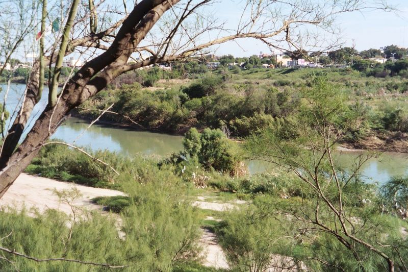 No matter: the river isn't fenced or fortified. You can march right down and across, inhibited only by the Border Patrol.