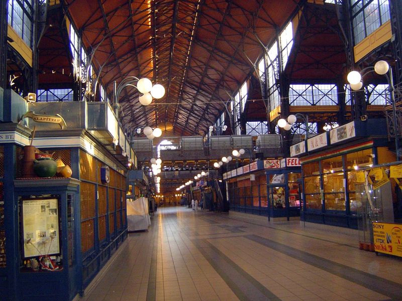 The interior: three floors of it. Goods were originally delivered by a canal that ran along the central axis of the building's ground floor.