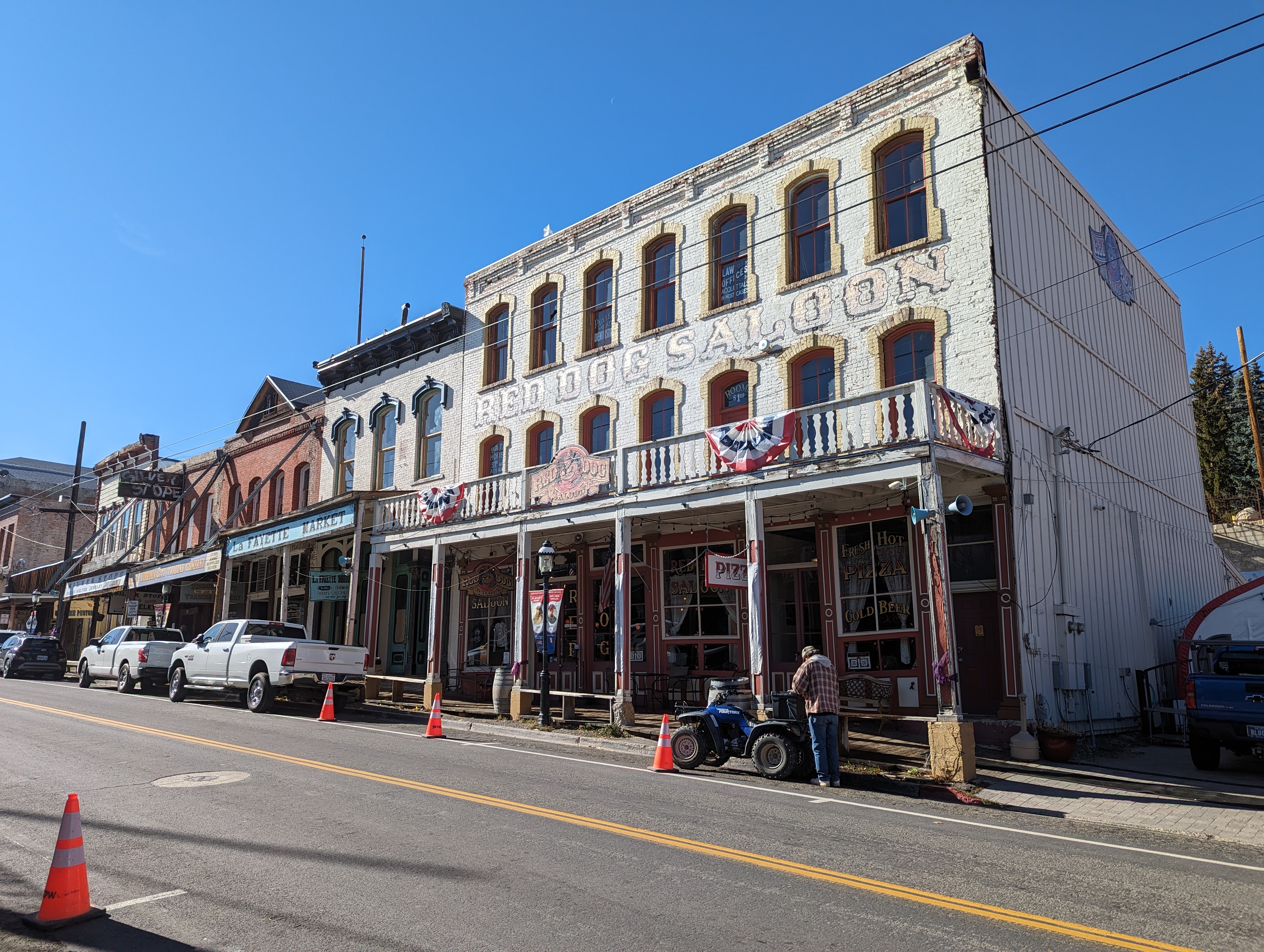 A little competition.  Date of the saloon is unknown, but the building earlier housed the Comstock Hotel.