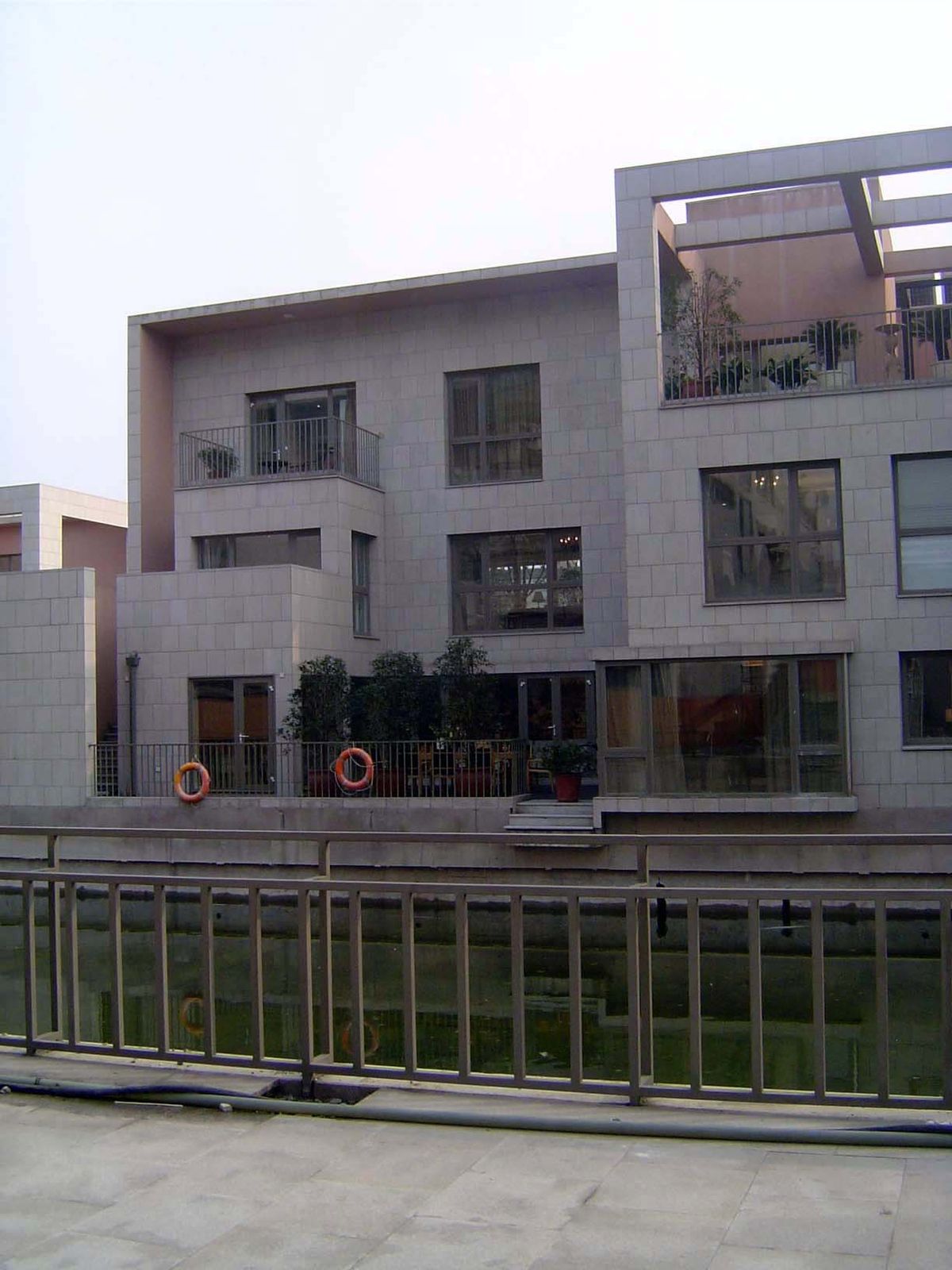 Canal-side house.