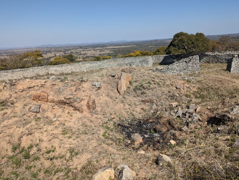 Another view from the central platform and looking over the pit left by researchers.