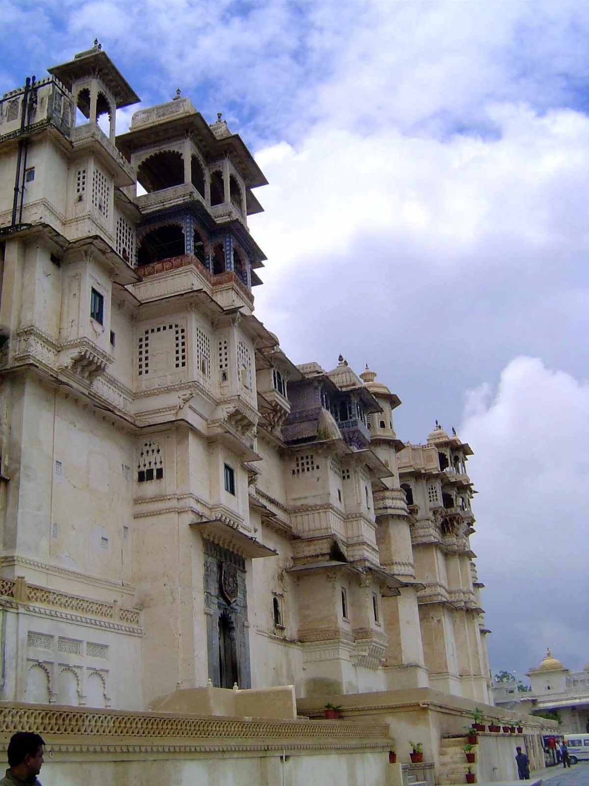 The Mardana Mahal or Entrance Hall to the City Palace. The palace is not as immense as it appears, because it straddles a natural ridge, whi