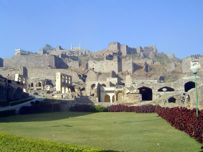 Inside that gate are the ruins of what was the city of Golconda.