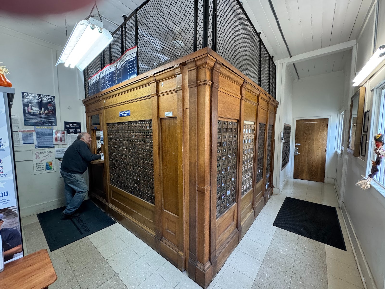 Across the street, an old post office keeps the community together.  The lady behind the counter knows everything and everybody.    A perfec