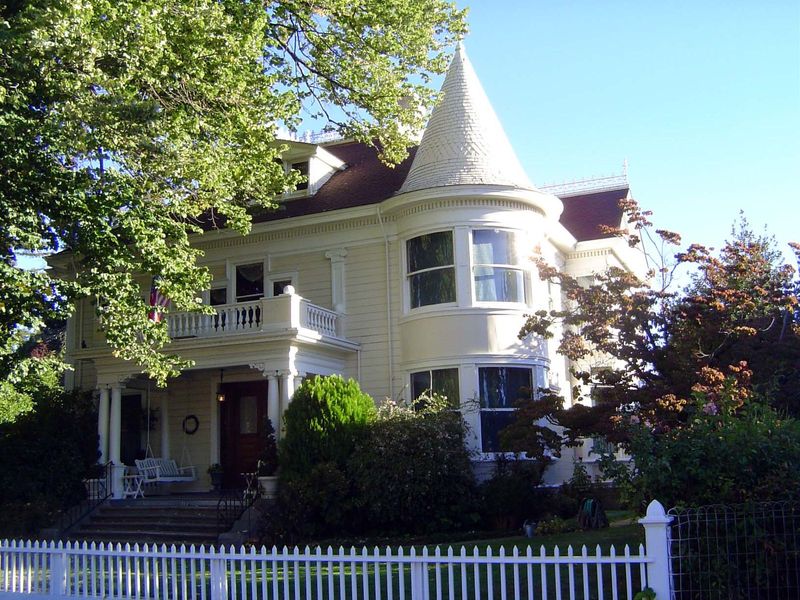 Like Grass Valley, Nevada City has Victorians. This one belonged to three generations of assayers. Late in 2005, it was offered for sale at 